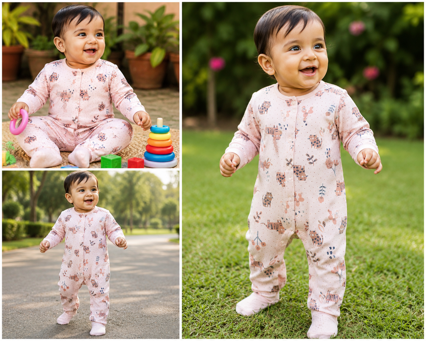Grey Navy Hoodie Baby Full Jumpsuits